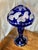 Bristol Cobalt Blue Cut Glass Lamp with Glass Shade, 1920s For Sale - Image 10 of 11