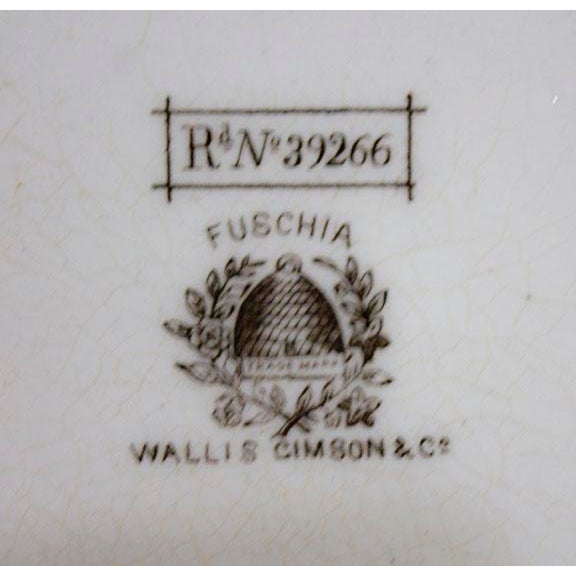 Traditional 885 Antique Wallis Gimson & Co "Fuschia" Chamber Pot, Victorian Aesthetic Movement Brown Transferware Earthenware, Repurposed Planter For Sale - Image 3 of 6