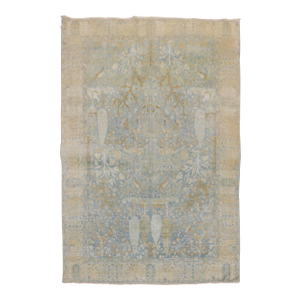 19th Century Light Blue Pictorial Traditional Persian Tabriz Rug