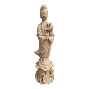 Vintage W. M. Hong Kong Chinese Blanc De Chine Kuan Yin Figurine