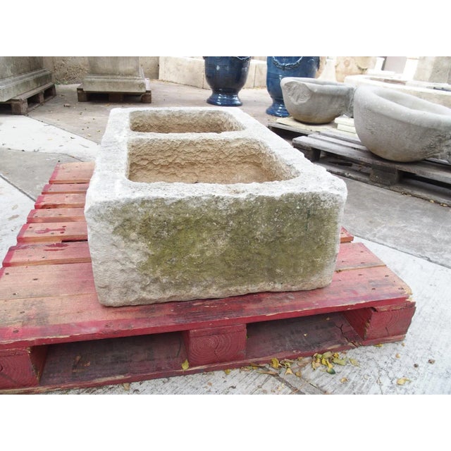 Antique Hand Carved Double Basin Trough Sink From France, 19th Century For Sale - Image 12 of 17