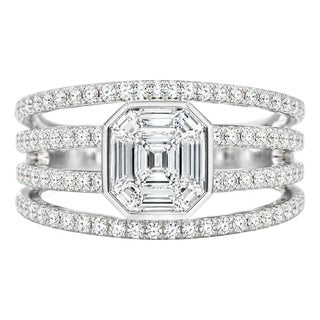 14K White Gold Diamond Engagement Ring Estate For Sale