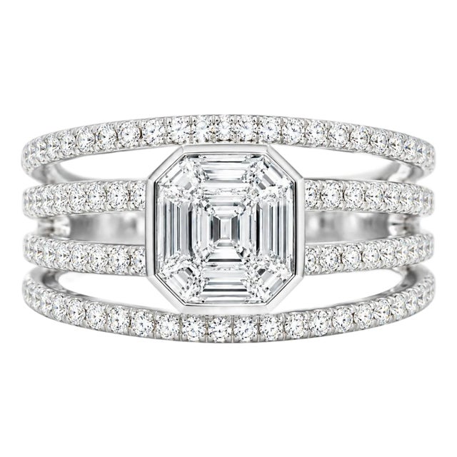 14K White Gold Diamond Engagement Ring Estate For Sale