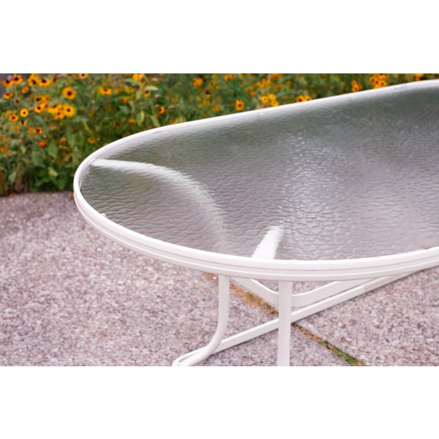 Vintage Outdoor Dining Set With Tropitone Oval Glass Table & Woodard Barrel Back Chairs, 7 Pieces For Sale In Cleveland - Image 6 of 17