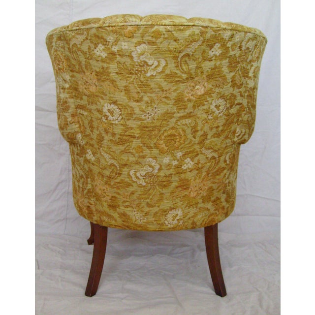 Vintage Gold Channel Back Accent Chair With Cabriole Legs ...