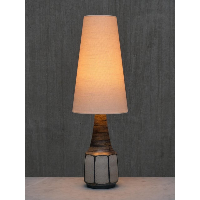 Textile Glazed Stoneware Table Lamp by Marianne Starck for Michael Andersen & Son, Denmark, 1960s For Sale - Image 7 of 10