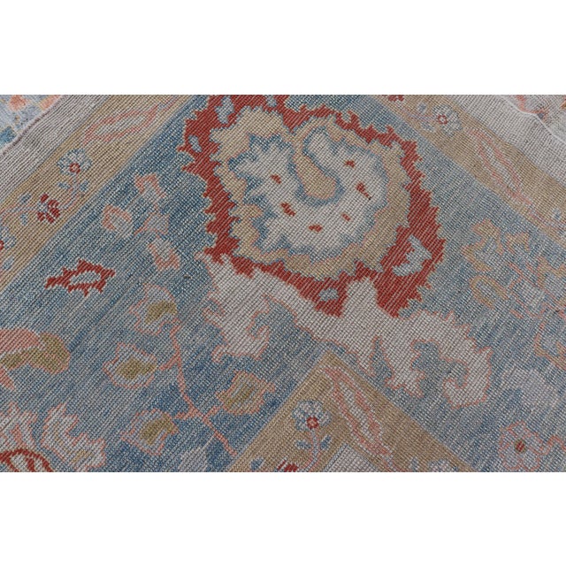 Large Hand Knotted Oushak Turkish Rug by Keivan Woven Arts, 12'8" X 16'10" For Sale - Image 16 of 16