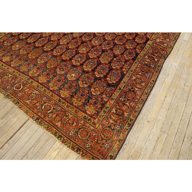 Extraordinary Black Background Color With Traditional Geometric Pattern Antique Persian Rug For Sale - Image 11 of 11