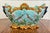 Baby Blue Antique French Onnaing Majolica Cache Pot Planter Bowl Jardiniere Love Birds For Sale - Image 8 of 18