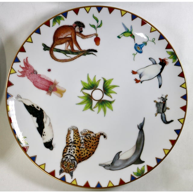 1990s Lynn Chase Harmony Animal Salad Dessert Plates 24k Gold Trim - Set of 4 For Sale - Image 4 of 12