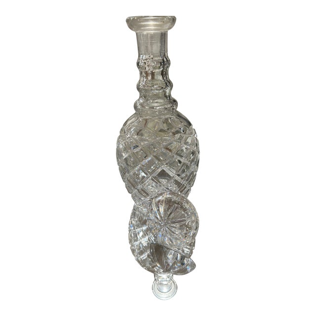 1960s Mid Century Modern Crystal Cut Spirits Decanter Made in Ireland For Sale