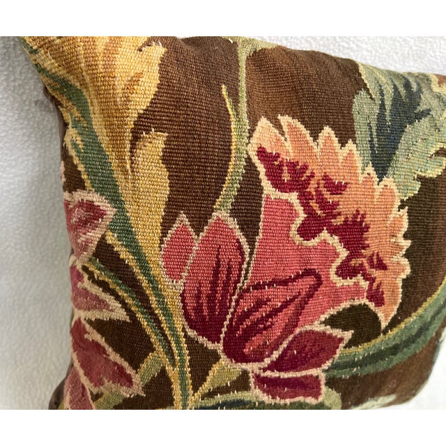 Pillow Upholstered With 19th Century Tapestry For Sale - Image 4 of 7