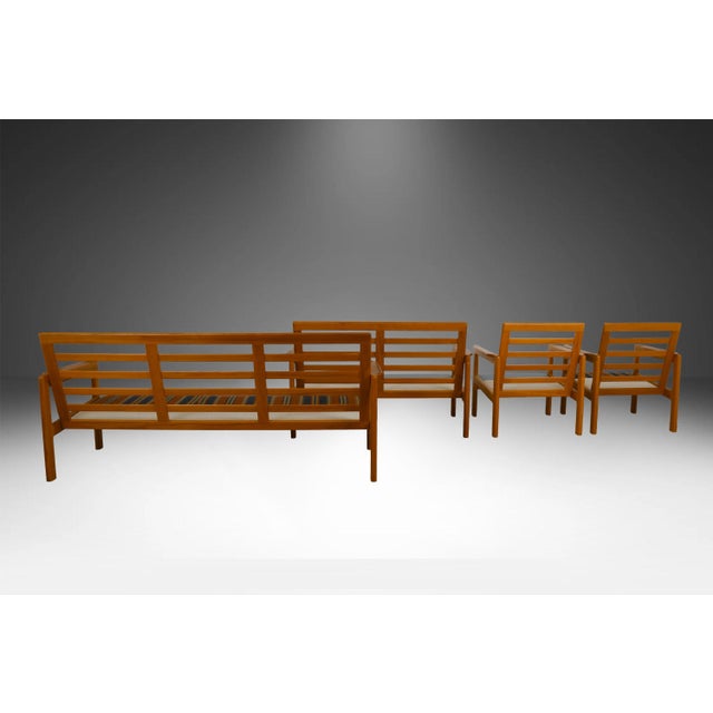 Illum Wikkelsø 1970s Danish Modern Teak Room Set Sofa Loveseat and Pair of Armchairs For Sale - Image 4 of 12
