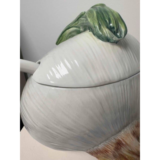 Early 20th Century Italian Majolica Ceramic Onion Tureen For Sale - Image 10 of 11