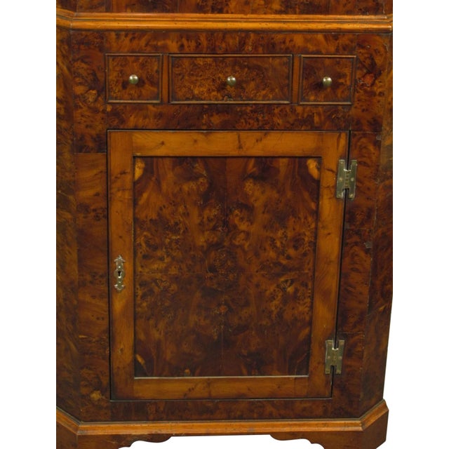 Late 19th Century 19th-C. English Burlwood Corner Cabinet For Sale - Image 5 of 8