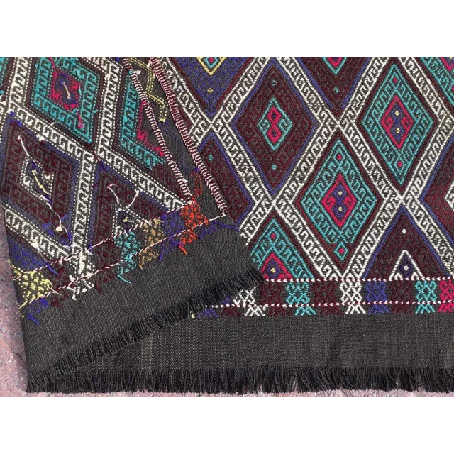 1960s Vintage Turkish Handknotted Small Kilim Rug - 60"x65" For Sale - Image 9 of 9