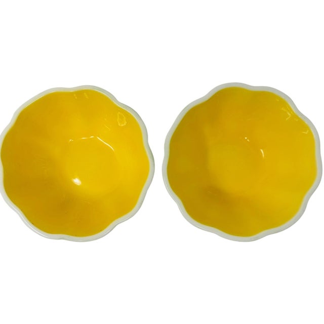 Ceramic Mid 20th Century "Noir" Cantaloupe Fruit Bowls| Unmarked Knobler Style | Realistic Japanese Majolica - Set of 2 For Sale - Image 7 of 9