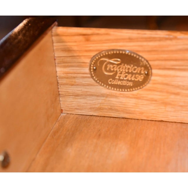 Brown 1920 Antique English Edwardian Mahogany Inlaid Secretary / Tambour Writing Desk For Sale - Image 8 of 13