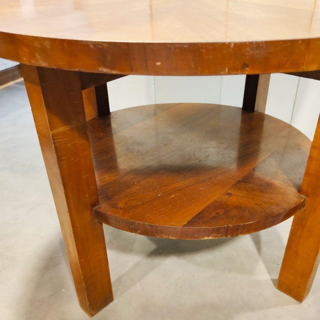 Walnut briar | table | 4 legs two shelves | h.cm. 63,5 x 80 | 30s. I have official proof of authenticity such as vintage...
