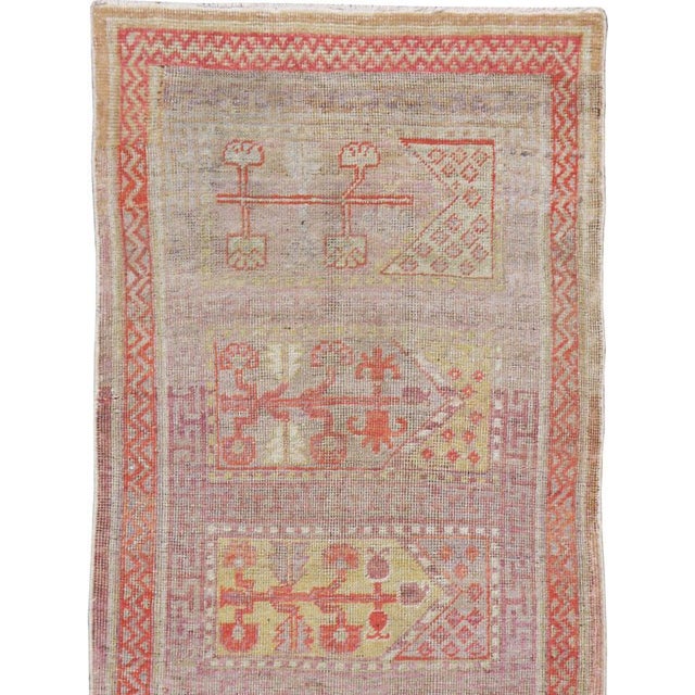 Folk Art Galerie Shabab Collection Early 20th Century Handmade East Turkestan Saph Khotan Runner For Sale - Image 3 of 10