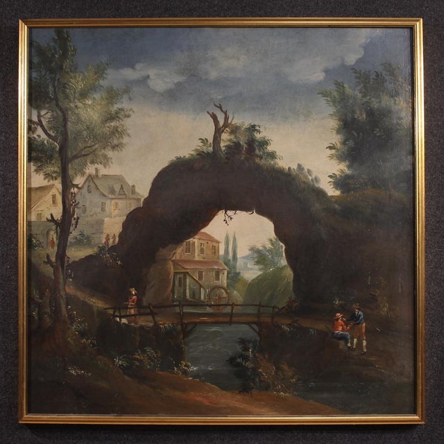 French Artist, Landscape, 1780, Oil on Canvas For Sale - Image 16 of 16