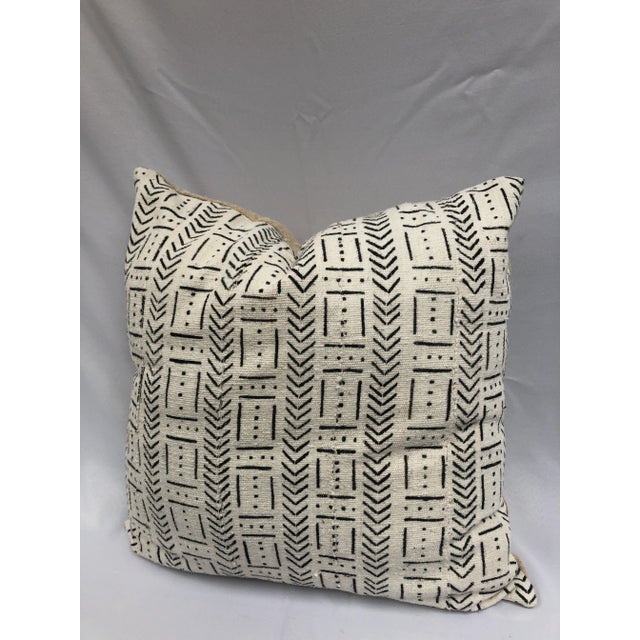 Cream African Mud Cloth Custom Euro Size Pillow For Sale - Image 8 of 8