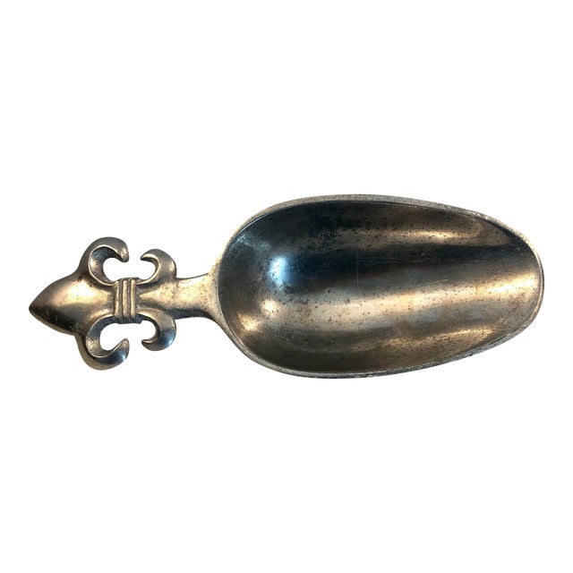 1980s Pewter Fleur De Lis Scooper For Sale
