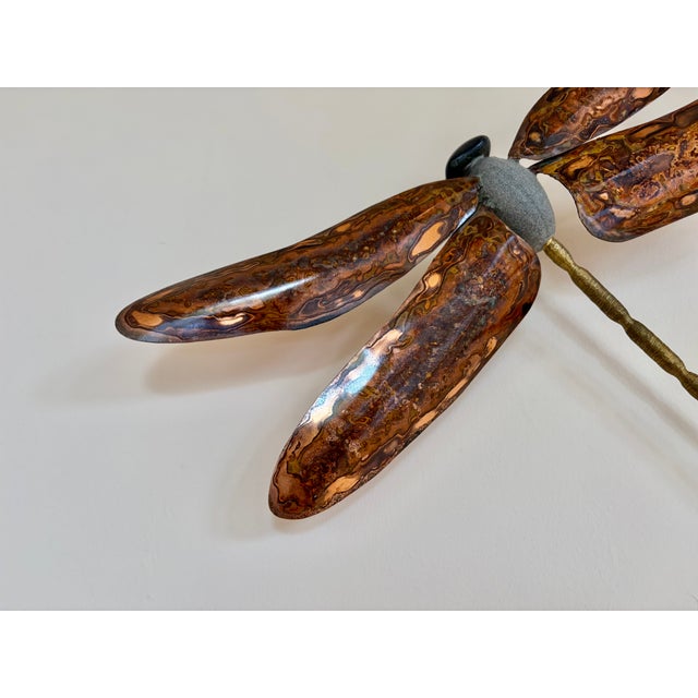 Dragonfly Wall Art Eric Moore 2016, Brass, Copper, Stone For Sale In Miami - Image 6 of 11