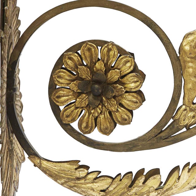 Metal Large Gilt Appliques with Flowers and Scroll Arms for Votive Lamps, 1700s, Set of 2 For Sale - Image 7 of 8