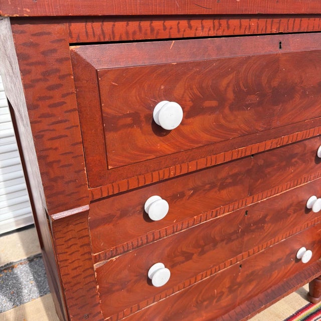 Wood Antique Pennsylvania Grain-Painted Empire Chest of Drawers, Circa 1850s For Sale - Image 7 of 18