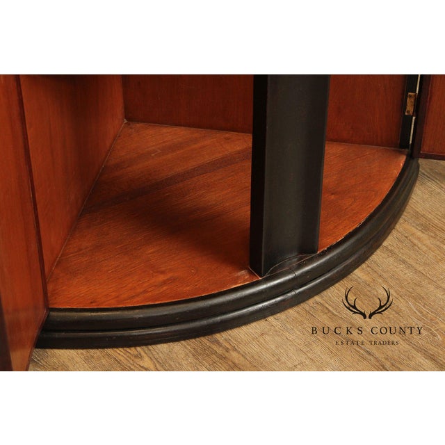 House of Mercier Art Deco Style Leather Wrapper Low Corner Cabinet For Sale In Philadelphia - Image 6 of 12