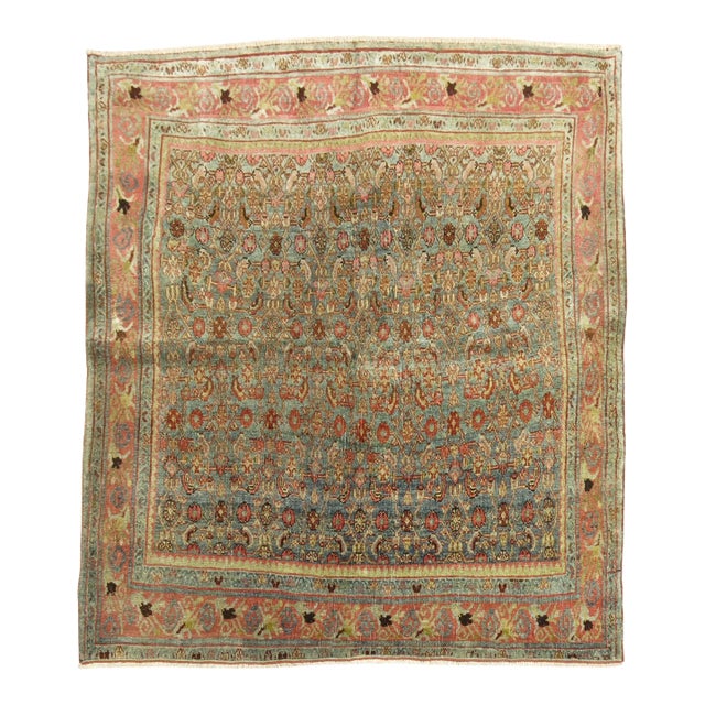 Antique Persian Bidjar Square Rug - 3'9" x 4' For Sale