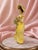 1950s Japanese Porcelain Lady Figurine in Yellow Gown With Rhinestones & Flowers For Sale - Image 4 of 11