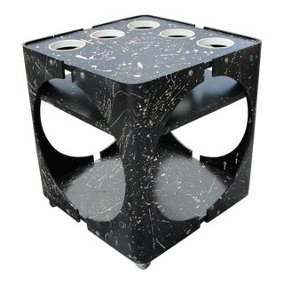 Abstract Geometric Rolling Bar Cart/Table For Sale