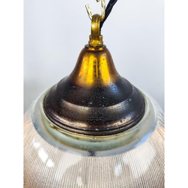 1970s Large Holophane and Opaline Glass Pendant Lights, 1970s For Sale - Image 5 of 7