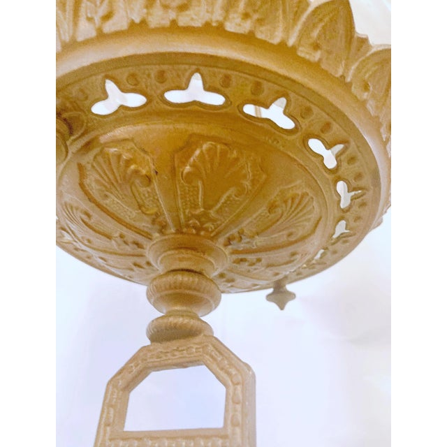Brass Vintage Late 19th Century Brass Lantern With Glass Shade For Sale - Image 8 of 13