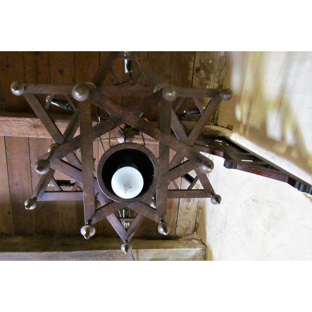Tan Vintage Star of David Light Fixture, 1960s For Sale - Image 8 of 11