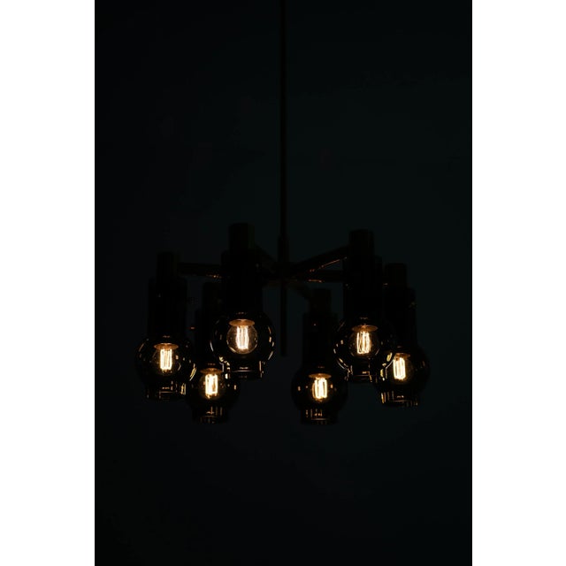 1950s Brass and Glass Ceiling Lamp by Hans-Agne Jakobsson, 1950s For Sale - Image 5 of 9