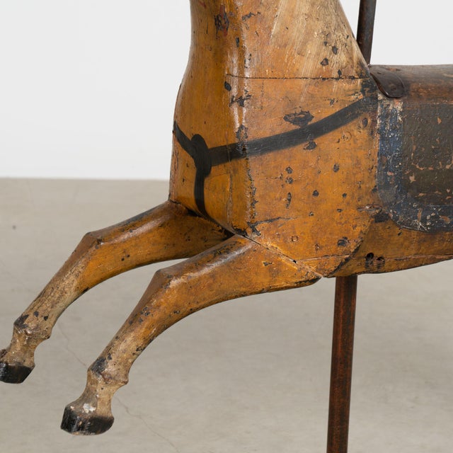 Mid 19th Century Mid 19th Century Swedish Original Painted Pine Small Carousel Horse For Sale - Image 5 of 14