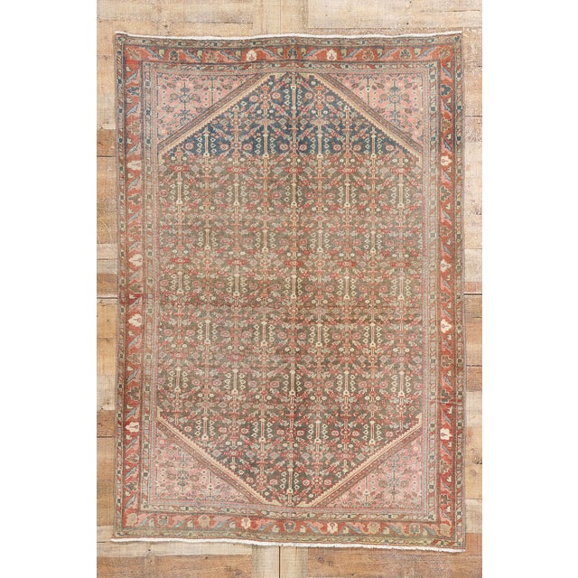 Antique Persian Mahal Rug, 04'03 X 06'03 For Sale - Image 9 of 9