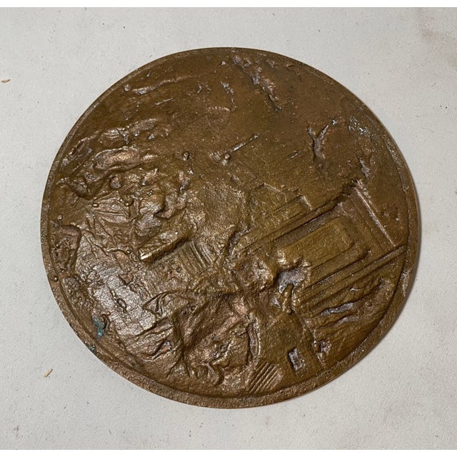 Antique 1800's Solid Bronze Relief Wall Plaque Greek Roman Mythology Statue For Sale - Image 10 of 10