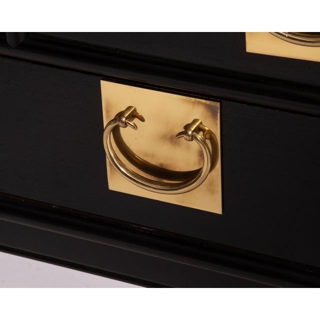 Century Furniture Chin Hua Pagoda Console Credenza Raymond Sobota Brass Black Lacquer 1970s For Sale - Image 10 of 14