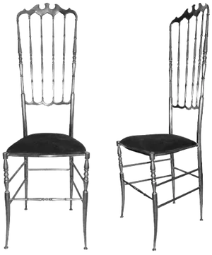 Vintage Eight Nickel-Plated Chiavari Chairs