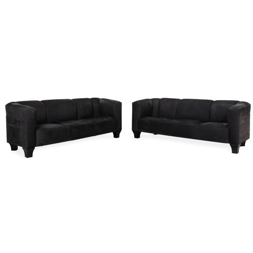Black Leather 2-Seater Sofas from Wittmann, Set of 2 For Sale - Image 12 of 12