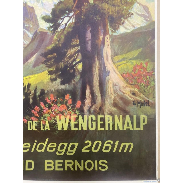 Wengernalp Railway Poster from Ernst Hodel, 1951 For Sale - Image 6 of 11