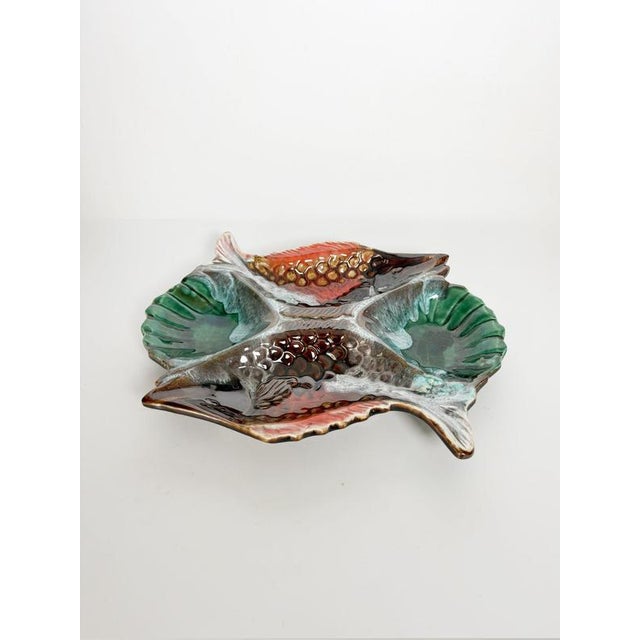 Brown Vallauris Ceramic Serving Platter, France, 1960s For Sale - Image 8 of 12