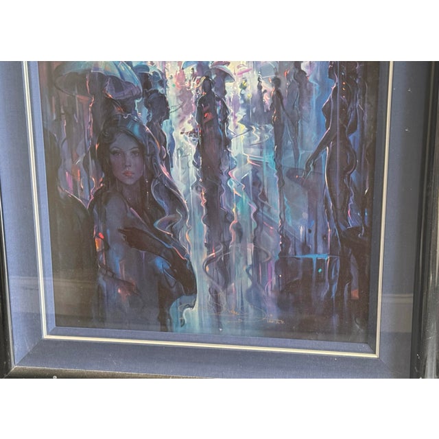 John Pitre Ap Signed 19/100 Limited Edition Night Street Framed Print For Sale - Image 4 of 11