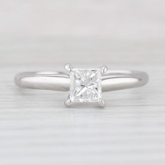 0.70ct Vs1 Princess Solitaire Engagement Ring 14k White Gold Size 6.5 Igi For Sale In Greensboro - Image 6 of 8
