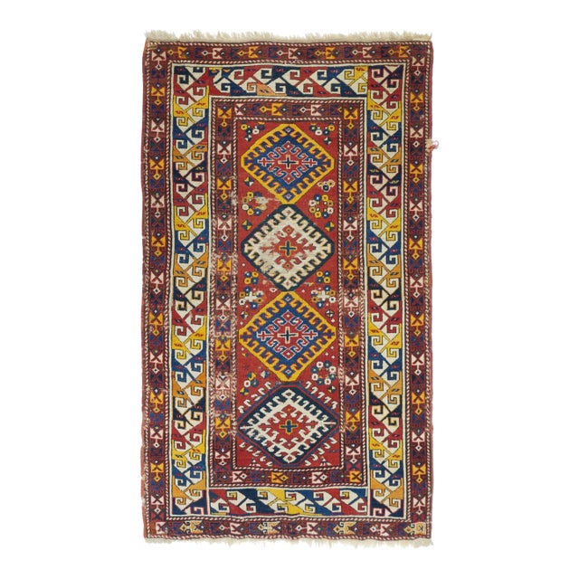 Antique Kazak Rug 3'7'' x 5'10'' For Sale