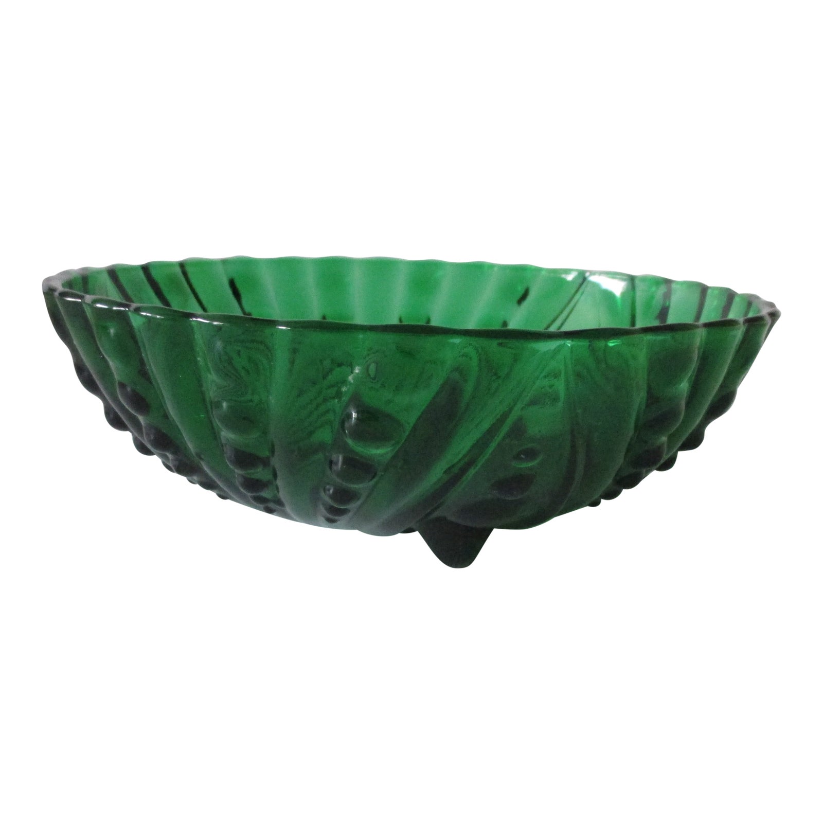 Vintage Emerald Green Round Decorative Bowl Chairish